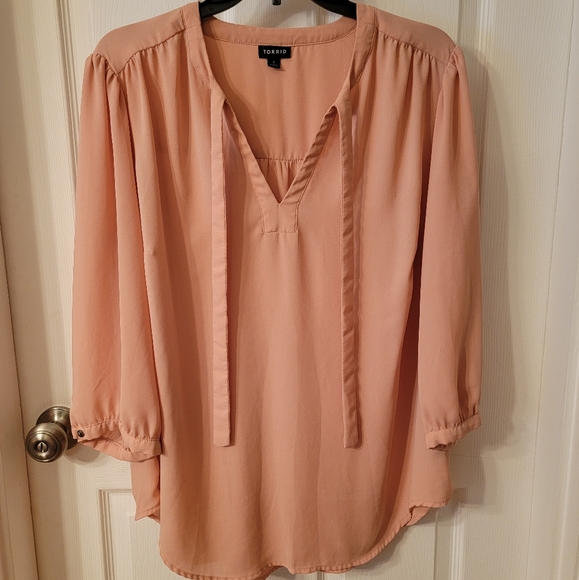 torrid Tops - Torrid Georgette Tie Neck Top